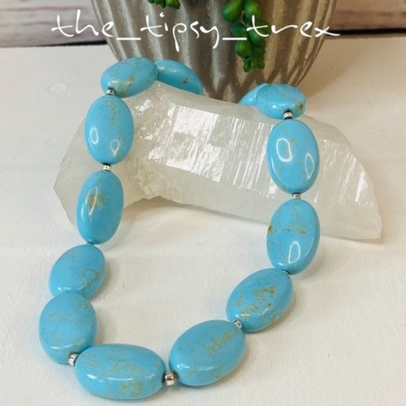 Liz Claiborne Jewelry - Liz Claiborne Turquoise Ceramic Beaded Necklace